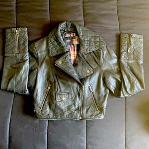 ASOS genuine leather cropped jacket - US 6/UK 10